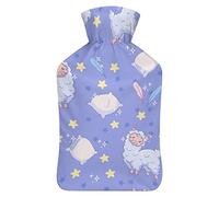 Botella de agua de goma de oveja, dormir, almohada, media luna con cubierta de felpa suave, bolsa de agua caliente para invierno, manos y pies, protección contra el frío, 1000 ml