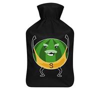 Botella de agua de goma divertida con cubierta de felpa suave, bolsa de agua caliente para invierno, manos y pies, protección contra el frío, 1000 ml