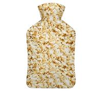 Botella de agua de goma para palomitas de maíz con cubierta de felpa suave, bolsa de agua caliente para invierno, manos y pies, protección contra el frío, 1000 ml