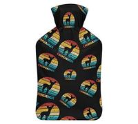 Botella de agua de goma para perro Chihuahua vintage con cubierta de felpa suave, bolsa de agua caliente para invierno, manos y pies, protección contra el frío, 1000 ml