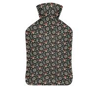 Botella de agua de goma retro pirata y ancla con cubierta de felpa suave, bolsa de agua caliente para invierno, manos y pies, protección contra el frío, 1000 ml