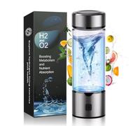 Botella de agua de hidrógeno 9.0 【24H H₂ Lock Tech por tecnología SPE/PEM】Botella de agua hidrogenada 【2 x electrolisis rápida】Generador de hidrógeno 100% estanco 420 ml para deportes, viajes