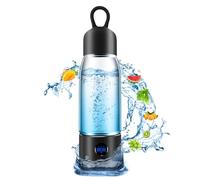 Botella de agua de hidrógeno con tres modos que produce 5000 PPB de agua de hidrógeno en 8 minutos, hecha de aluminio y vidrio, con luz colorida, recargable para viajes, oficina, hogar (negro)