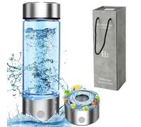 Botella de agua de hidrógeno, generador de agua de hidrógeno de 420 ml, máquina de agua de hidrógeno portátil, generador de botella de agua de hidrógeno para viaje a casa (plata)