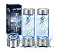 Botella de Agua de Hidrógeno Mejorada, Generador de Hidrógeno, Máquina de Agua de Hidrógeno Recargable con Tecnología SPE/PEM, Portátil y Recargable, Vidrio, 450 ml (Paquete de 2)