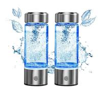 Botella De Agua De Hidrógeno, Portátil Ionizador Rico, Tecnología Pem Generador Hidrógeno Hidrógeno, 430 ml USB Recargable Botella de Agua de Hidrógeno para Beber Diario en Casa, Oficina (2 Piezas)