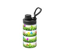 Botella de agua de metal de acero inoxidable con aislamiento de doble pared con estampado de huevo de Pascua, 355 ml, para bebidas frías y calientes