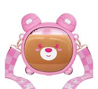 Botella de agua de oso - Vaso de bebida de dibujos animados, recipiente de doble sorbo a prueba de fugas con diseño Kawaii portátil | Recipiente de hidratación de gran capacidad equipado con paja para