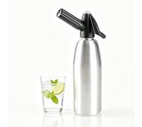 Botella de agua de soda de aluminio, almacenamiento de bebidas reutilizable | Gran capacidad de 1 litro, admite bebidas caseras con infusión de frutas con rodajas naranja, limón o lima, regulador presión
