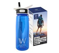 Botella de Agua de Viaje- Purifica el Agua al Eliminar 99.9% de Bacterias y Parásitos del Agua- Flujo aumentado y 100% a prueba de fugas. Botella con tapa higiénica - Filtra 1000 Litros 700ml