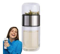 Botella de agua de vidrio | Botella infusora de té con aislamiento de doble capa, separación de té y agua para flores sueltas en casa o viajes