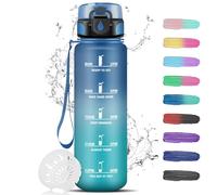 Botella de Agua Deportiva - 1L - Botella agua Gimnasio, con Marcador de Tiempo, Cantimplora de Motivación, Water Bottle para Adulto, Gimnasio, Bicicleta, Running, Escuela, Oficina, Gym - de Infusión