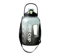Botella De Agua Deportiva, 3L Botella De Agua Gimnasio Con Paja Y Mango, Botellas Deportiva De Plástica Con Marcador De Tiempo, Garrafa A Prueba De Fugas Para Gimnasio, Camping, Viajes (negro)