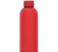 Botella de agua deportiva a prueba de fugas de acero inoxidable 304, botella de boca pequeña, termo para deportes al aire libre, botella de agua de gran capacidad, pintura mate, color rojo, 500 ml