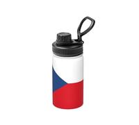 Botella de agua deportiva aislada al vacío con diseño de bandera de la República Checa, botella de agua de acero inoxidable que mantiene el frío y caliente para hacer deporte