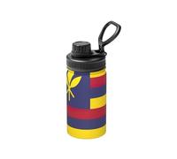 Botella de agua deportiva aislada al vacío con diseño de bandera del Reino de Hawaii, botella de agua de acero inoxidable que mantiene el frío y caliente para hacer deporte
