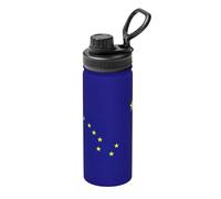 Botella de agua deportiva aislada con estampado de bandera del estado de Alaska para exteriores, camping, gimnasio y viajes, retención de calor y frío