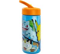 Botella de agua deportiva con pajita y asa Pokémon iniciales de 410ml