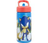 Botella de agua deportiva con pajita y asa Sonic de 410ml