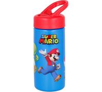 Botella de agua deportiva con pajita y asa Super Mario de 410ml