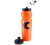 Botella de agua deportiva de 1 litro con popote y tapa apretable, sin BPA, a prueba de fugas, ideal para deportes que requieren cascos como hockey, lacrosse, fútbol, boxeo (naranja)