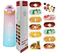 Botella de agua deportiva de 700 ml con cápsulas en 10 sabores, el material tritán no teme a las altas temperaturas, y el sabor natural a fruta extraído hace que beber agua sea seguro y sabroso. Sin