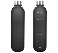 Botella de agua deportiva motivacional de 34 onzas/1000 ml; botella de agua con marca de tiempo de bebida; botella de agua deportiva a prueba de fugas; botella de plástico sin BPA, con correa para el