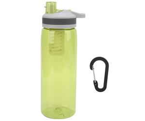 Botella de agua ergonómica, purificador de agua con filtro para aventuras al aire libre, material Tritan sin BPA, fácil de transportar para