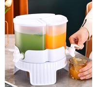 Botella de agua fría de gran capacidad con 3 compartimentos giratorios, dispensador de bebidas para refrigerador para un fácil acceso, ideal para uso doméstico y exterior.
