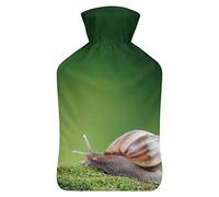 Botella de agua gigante de goma de caracol africano con cubierta de felpa suave, bolsa de agua caliente para invierno, manos y pies, protección contra el frío, 1000 ml