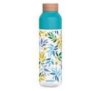 Botella de agua Ice de 840 ml con tapón de madera y diseño Hojas a la acuarela