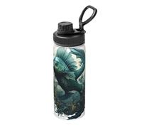 Botella de agua impresa The Green Flying Fish de 18 onzas, mantiene las bebidas calientes o frías, adecuada para correr, montañismo, ciclismo y senderismo al aire libre.