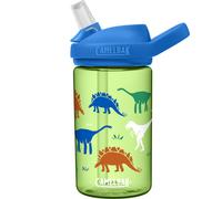 Botella de agua infantil CamelBak Eddy+ de 14 oz con Tritan Renew - Tapa con pajita, a prueba de fugas cuando est cerrada, Dinorama