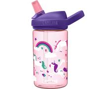 Botella de agua infantil CamelBak Eddy+ de 14 oz con Tritan Renew - Tapa con popote y a prueba de fugas (unicornios)
