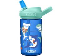 Botella de agua infantil CamelBak Eddy+ de 473 ml con tapa de Tritan Renew, a prueba de fugas al cerrarla. Campamento de verano Shark.