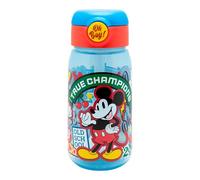 Botella de agua infantil de plástico de 510 ml con tapón y pajita de Mickey
