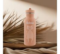 Trixie - Botella para niños de acero inoxidable, 500 ml, Mrs. Cat (Gato), Marrón