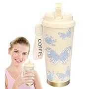 Botella de agua insulated 500 ml, impresa Sports Bottle con doble Drink Design, 7,44 x 3,5 pulgadas Leak-Proof Reutilizable Hydration Supplies for Hot and Cold Drinks
