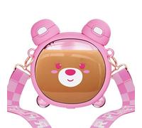 Botella de agua Kawaii con pajita - Cabeza de oso primaria, recipiente para beber a prueba de fugas; Jarra de Hidratación Portátil; Material resistente | Taza de gran capacidad para niñas y estudiante