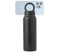 Botella de agua magnética de acero inoxidable, botella de gimnasio aislada de 24 onzas con soporte para teléfono, botella deportiva magnética para montar al aire libre y gimnasio