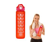 Botella de agua motivadora Tewzafiya Botella de agua con marcador de tiempo | Botella de gimnasio | motivación de 1000 ml con tiempo de bebida, botella de bebida directa antifugas p