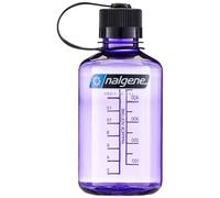 Botella de agua Nalgene Tritan de boca estrecha sin BPA, color morado y tapa negra, 16 oz