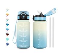 Botella de Agua Niños 500ml, Cantimplora Infantil con Pajita, a Prueba de Fugas, Con Cierre de Seguridad, Fácil de Limpiar, Ideal para Colegio, Parque, Actividades Infantiles, Bicicleta, Yoga