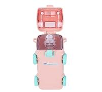 Botella de Agua para Autobús Escolar, Fácil de Limpiar, Material Seguro, Botella de Agua Portátil Portátil, Desmontable con Marco de Taza para Uso Doméstico (Rosa 500ml)