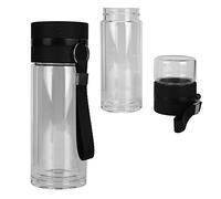 Botella de agua para infusor de té, plástico de calidad alimentaria, botella de doble pared, diseño duradero, fácil de limpiar para agua helada, té al aire libre