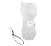 Botella De Agua para Mascotas 480ml, Bebedero Portátil, Plástico Resistente - Doble Cerradura Antiderrames, Fácil Uso con Una Mano, Ideal para Paseos Al Aire Libre (Blanca)