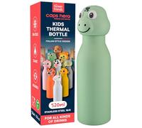 Botella de Agua para Niños Acero Inoxidable sin BPA 520ml - CapsHero Cocodrilo Dino Dex Botella Infantil Reutilizable de Doble Pared 230x70mm - Caliente 12h Frío 24h - Colección My Forever Friends