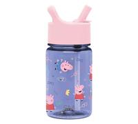 Botella de agua para niρos Simple y moderna de Peppa Pig, taza Tritan de plαstico sin BPA con tapa de paja a prueba de fugas | Reutilizable y dur