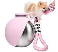 Botella de Agua para Perros, 285ML Botella Agua Perro Paseo, Bebedero Perro Portatil con Cuenco de Silicona, Botella para Perros, Bebedero Portatil Perro para Senderismo, Aire Libre, Caminatas (Rosa)