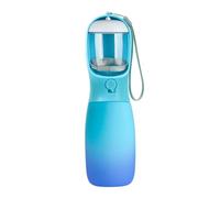 Botella de Agua para Perros 550ml/300ml Antifugas con contenedor de Comida 100g Sin BPA Material Alimentario para Exterior Senderismo Viaje(Blue+Blue,Large)